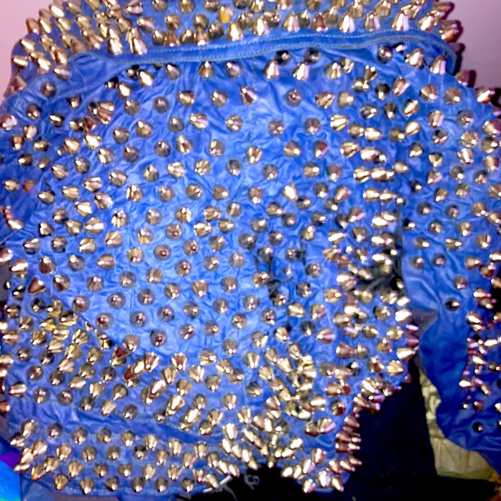 Studded leather jacket, British cones